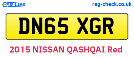 DN65XGR are the vehicle registration plates.