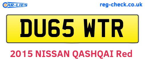 DU65WTR are the vehicle registration plates.