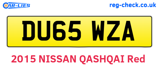 DU65WZA are the vehicle registration plates.