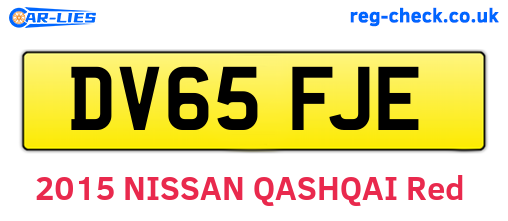 DV65FJE are the vehicle registration plates.