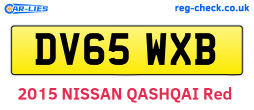 DV65WXB are the vehicle registration plates.