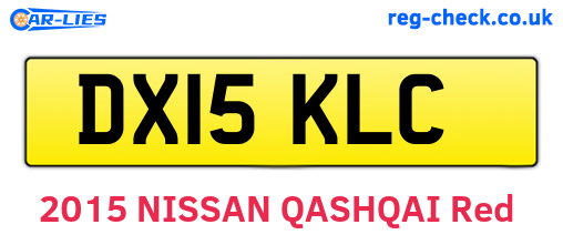 DX15KLC are the vehicle registration plates.