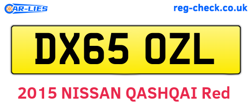 DX65OZL are the vehicle registration plates.