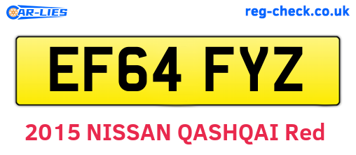 EF64FYZ are the vehicle registration plates.