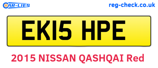 EK15HPE are the vehicle registration plates.