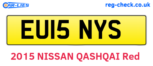 EU15NYS are the vehicle registration plates.