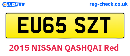 EU65SZT are the vehicle registration plates.