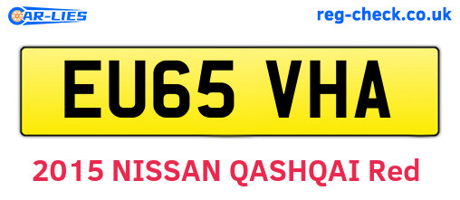 EU65VHA are the vehicle registration plates.
