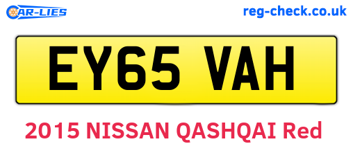 EY65VAH are the vehicle registration plates.