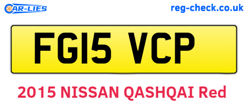FG15VCP are the vehicle registration plates.