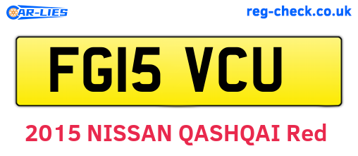 FG15VCU are the vehicle registration plates.