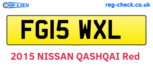 FG15WXL are the vehicle registration plates.