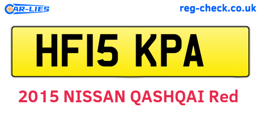 HF15KPA are the vehicle registration plates.