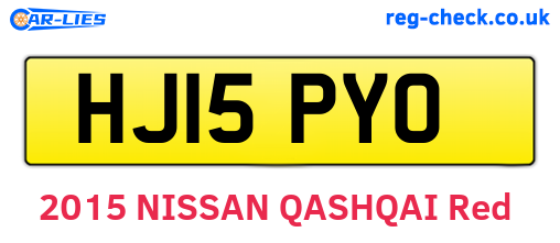 HJ15PYO are the vehicle registration plates.