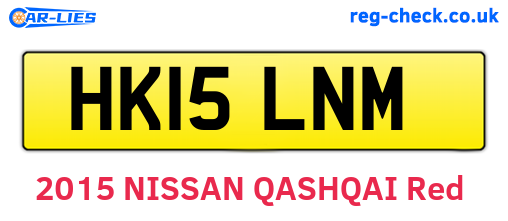 HK15LNM are the vehicle registration plates.