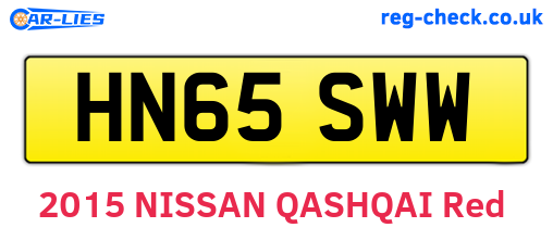 HN65SWW are the vehicle registration plates.