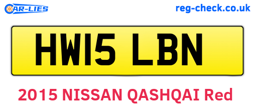 HW15LBN are the vehicle registration plates.