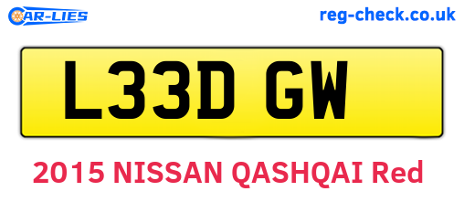 L33DGW are the vehicle registration plates.