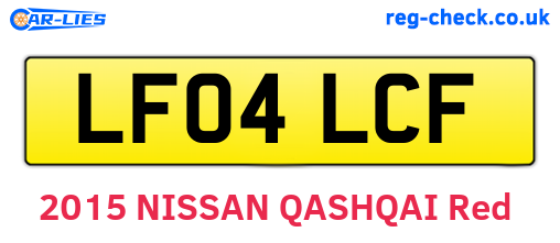 LF04LCF are the vehicle registration plates.