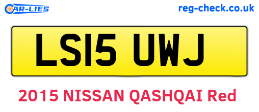 LS15UWJ are the vehicle registration plates.