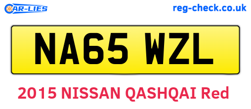 NA65WZL are the vehicle registration plates.
