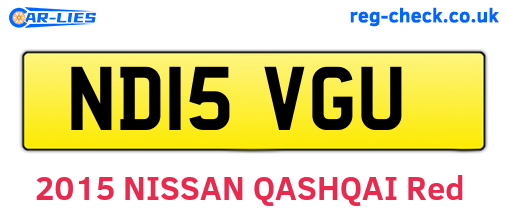 ND15VGU are the vehicle registration plates.
