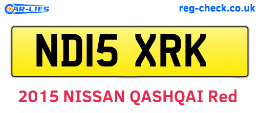 ND15XRK are the vehicle registration plates.