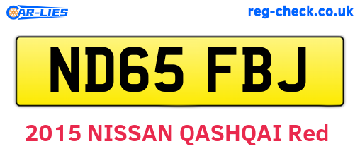 ND65FBJ are the vehicle registration plates.