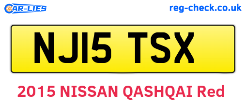 NJ15TSX are the vehicle registration plates.
