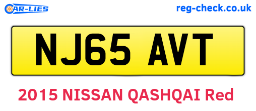 NJ65AVT are the vehicle registration plates.