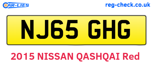 NJ65GHG are the vehicle registration plates.