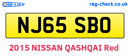 NJ65SBO are the vehicle registration plates.