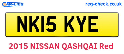 NK15KYE are the vehicle registration plates.