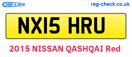 NX15HRU are the vehicle registration plates.