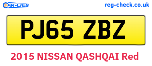 PJ65ZBZ are the vehicle registration plates.