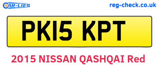 PK15KPT are the vehicle registration plates.