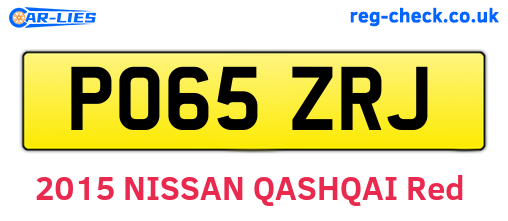 PO65ZRJ are the vehicle registration plates.