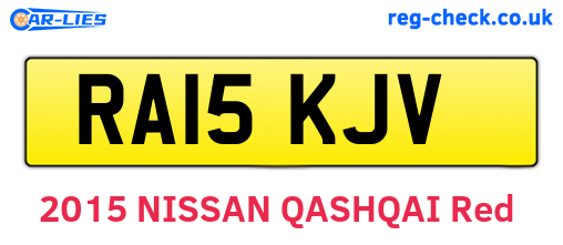 RA15KJV are the vehicle registration plates.