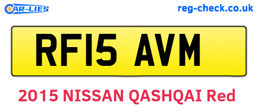 RF15AVM are the vehicle registration plates.