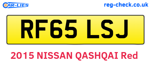 RF65LSJ are the vehicle registration plates.