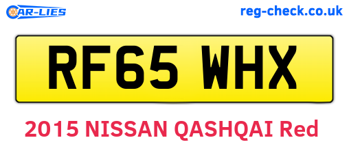 RF65WHX are the vehicle registration plates.
