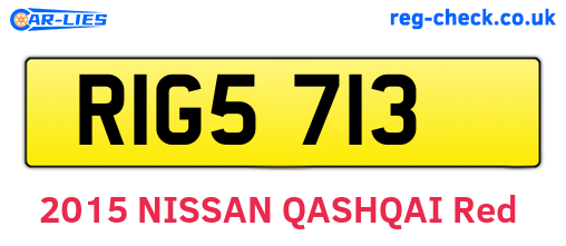RIG5713 are the vehicle registration plates.