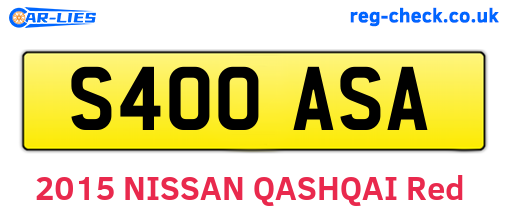 S400ASA are the vehicle registration plates.