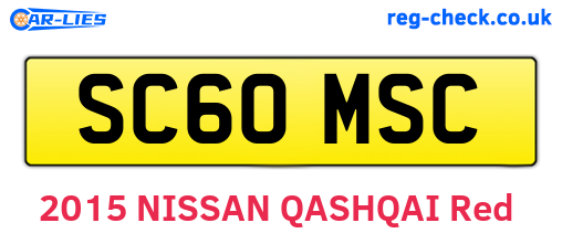 SC60MSC are the vehicle registration plates.