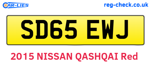 SD65EWJ are the vehicle registration plates.