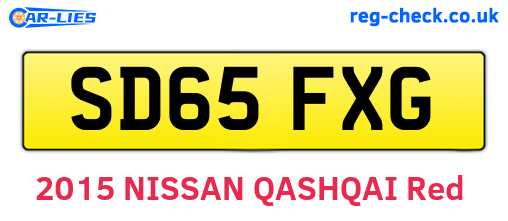 SD65FXG are the vehicle registration plates.