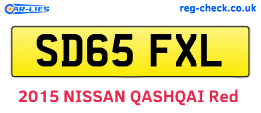 SD65FXL are the vehicle registration plates.
