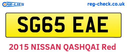 SG65EAE are the vehicle registration plates.