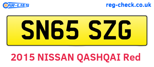 SN65SZG are the vehicle registration plates.