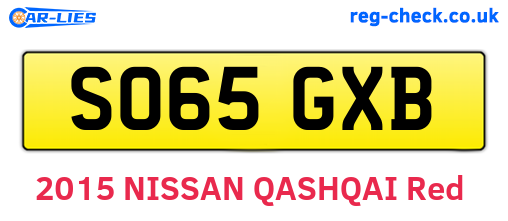 SO65GXB are the vehicle registration plates.